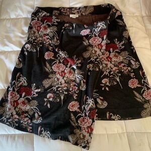 J. Jill Red and Pink Wrap Midi Skirt for Cocktail